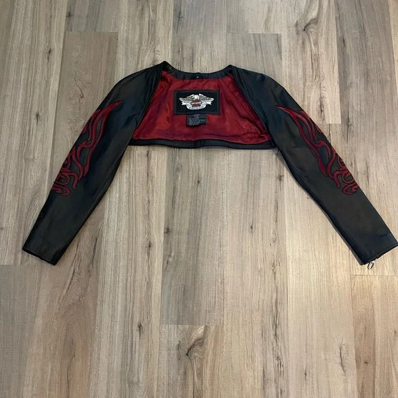 Vintage Harley-Davidson Black Leather modular dress size 12 - Picture 3 of 14